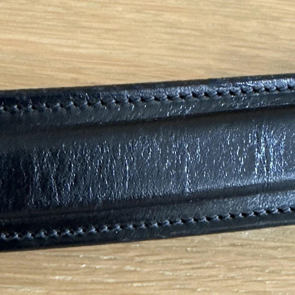 Hanks Belts The Esquire 100 Year Black Leather Made in USA Sz 48 Belt Stitched